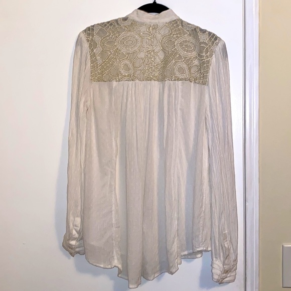 FREE PEOPLE Canyon Rose Button Down Top in Ivory - Picture 10 of 10